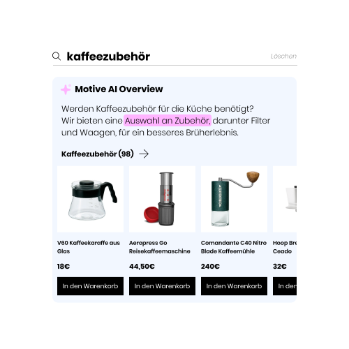 Sehen Sie die am besten passenden Produkte sofort